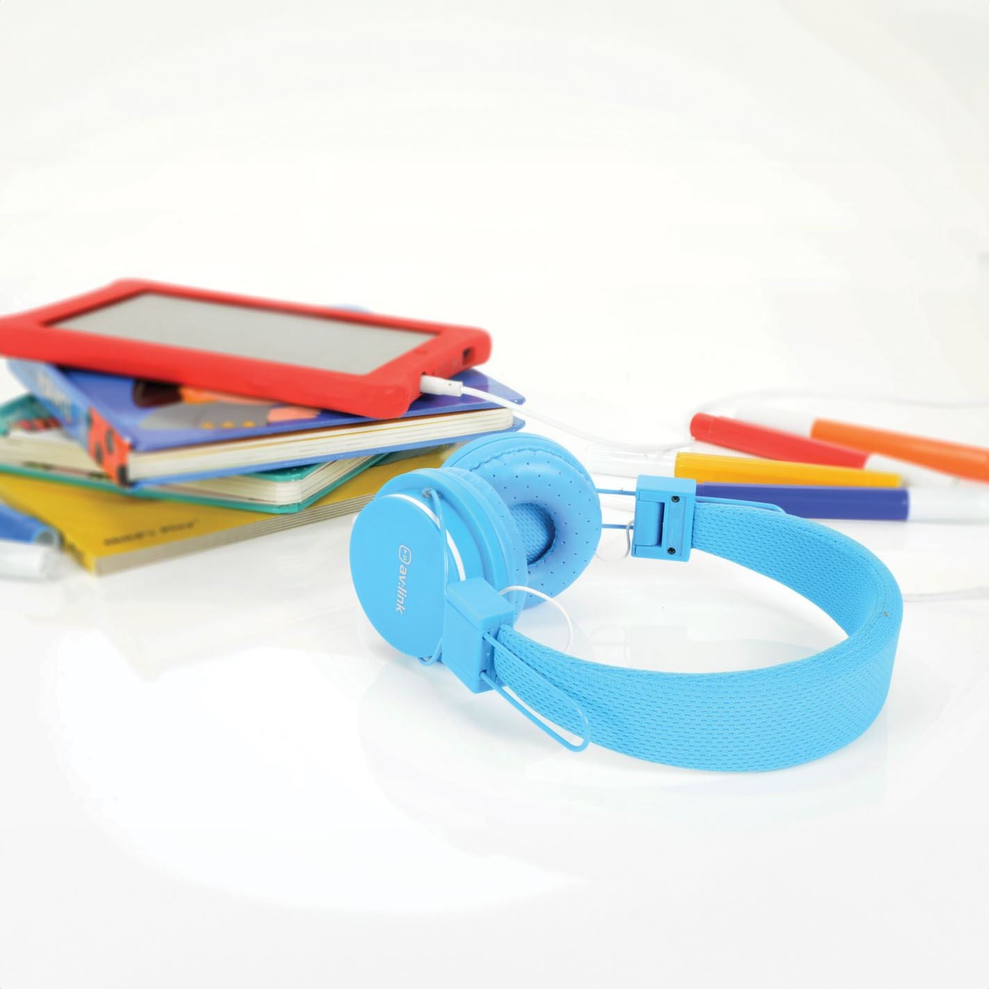 Av:link Educational Children's Headphones with in-line Microphone - Blue