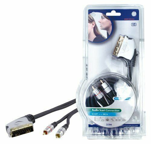 HQ 2.5m High End Scart to 2 x RCA (Audio L/R)