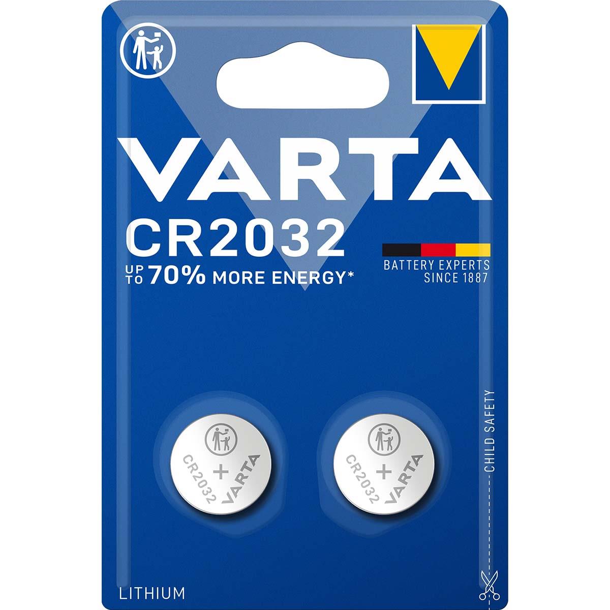 Varta CR2032 Lithium Button Cell Battery 2-Blister