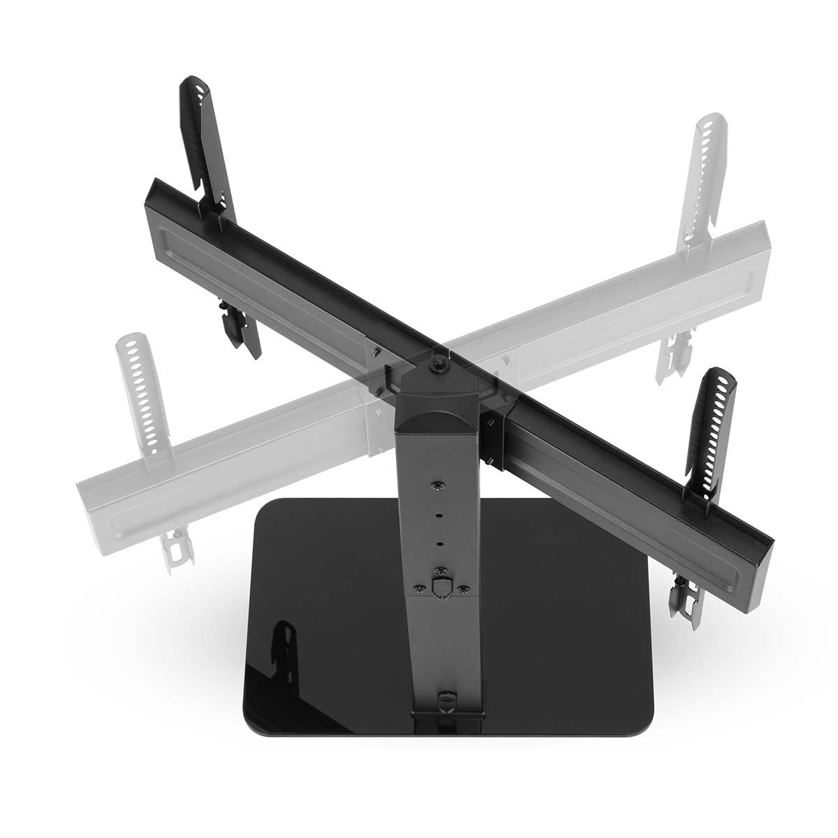 Nedis Fixed TV Desk Stand | 37 - 70 " | Maximum supported screen weight: 40 kg | Adjustable pre-fixed heights | Steel / Tempered Glass | Black