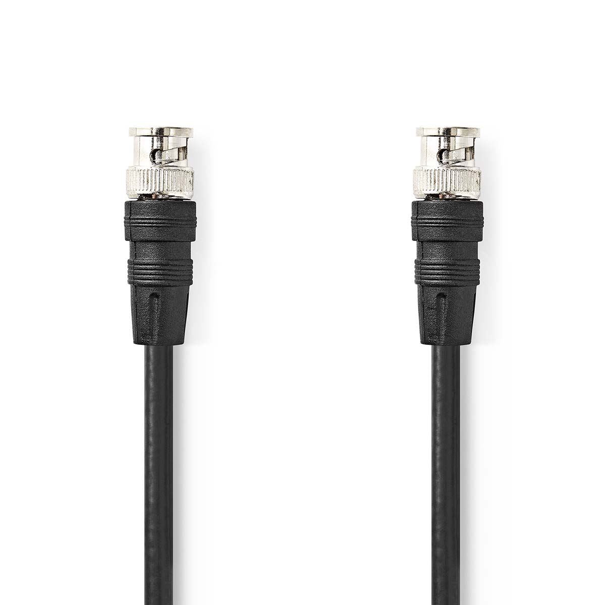 Nedis BNC Video Cable | BNC Male | BNC Male | Nickel Plated | 75 Ohm | 1.00 m | Round | PVC | Black | Label