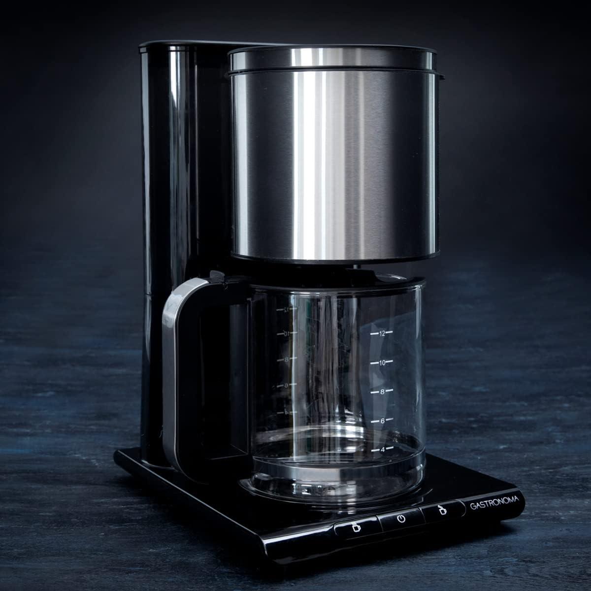Gastronoma Drip Coffee Maker Machine 12-cup 1.5L Filter Coffee Machine with PTC Keep Warm Heating - Black / Stainless Steel