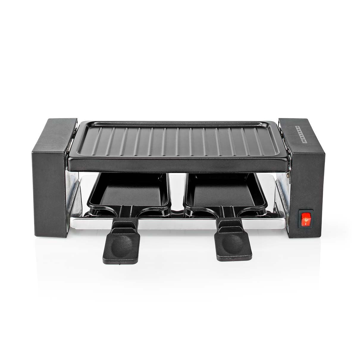 MELISSA Electric Raclette Gourmet Grill, 2 Person Indoor Non-Stick Tabletop Cooker, Removable Hot Plate, with 2 x Mini Cheese Pans & Spatulas, 400W