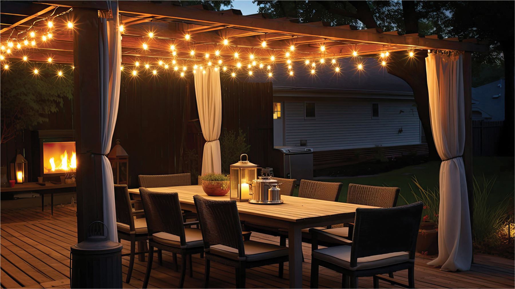 5m Easy-Connect Copper Gold 40 LED String Lights With Interconnectable Black Rubber Cable