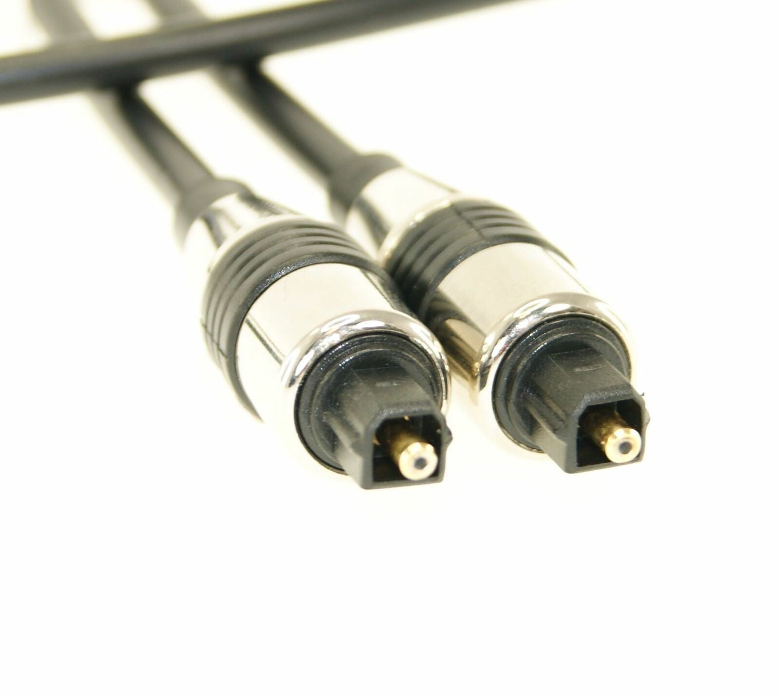Ex-Pro Optical Audio Cable | TosLink Male | TosLink Male | 1.00 m | Round | Chrome Metal | Black