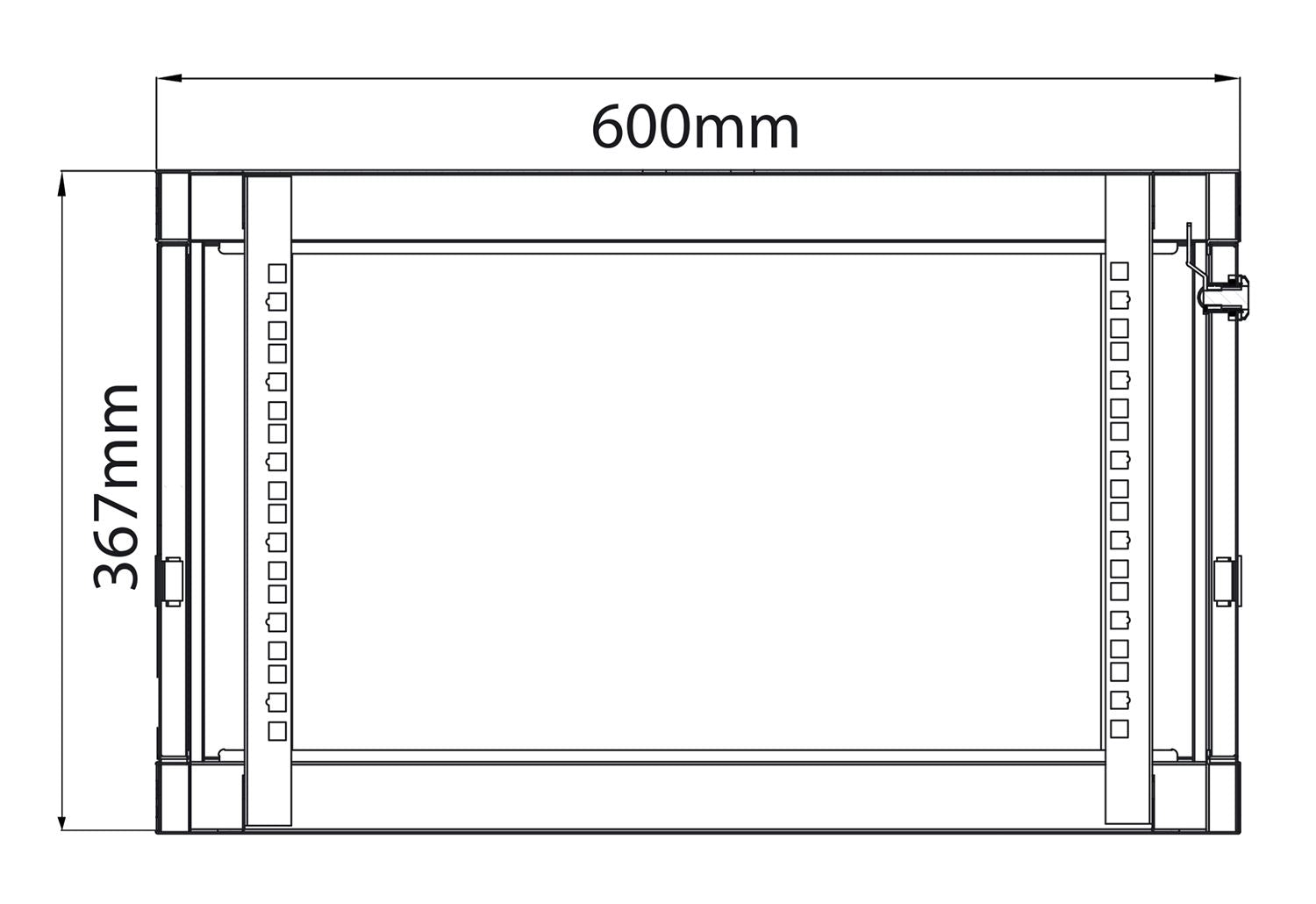 Adastra 19" Rack Cabinet with Glass Door 6U x 600mm Deep