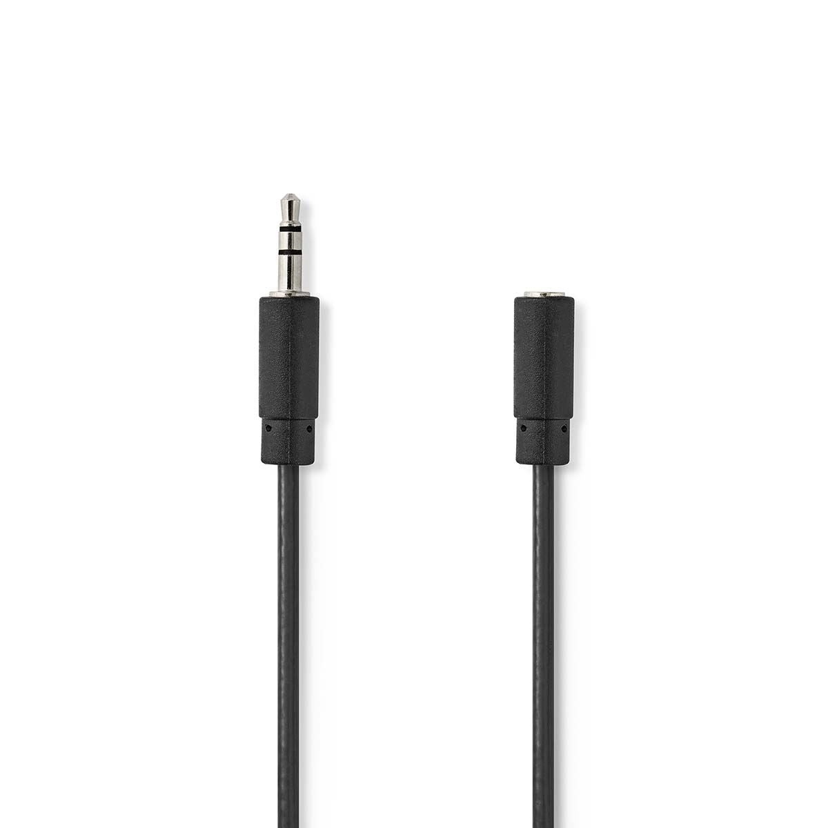 Nedis Stereo Audio Cable | 3.5 mm Male | 3.5 mm Female | Nickel Plated | 5.00 m | Round | Black | Box