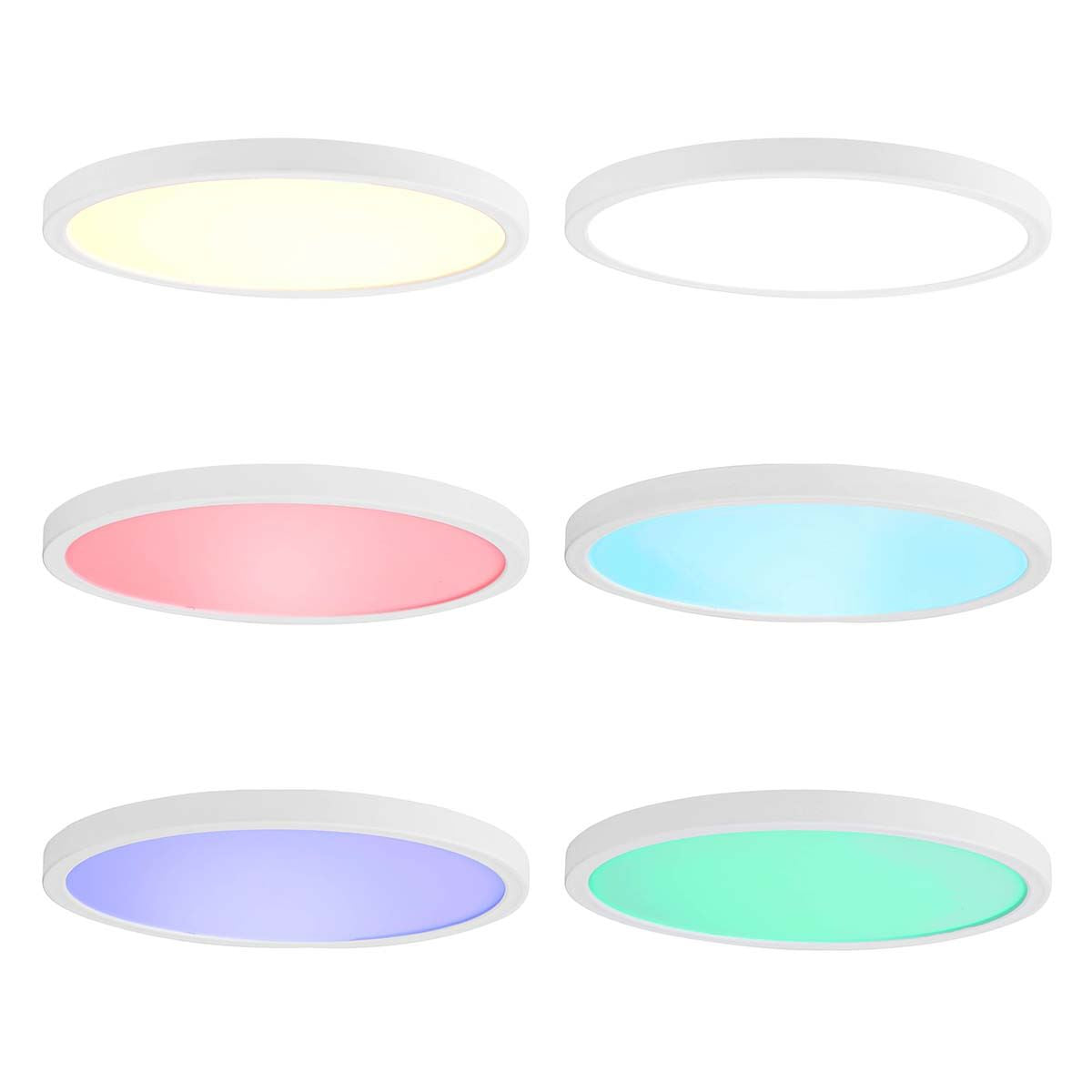 Nedis SmartLife Wi-Fi Ceiling Lamp, Ultra-Thin 29 cm LED, RGB + 2700-6500K, App & Voice Control, Schedule & Scene Settings, Ideal for Bedrooms, Hallways, Corridors, Compatible with Alexa & Google Home
