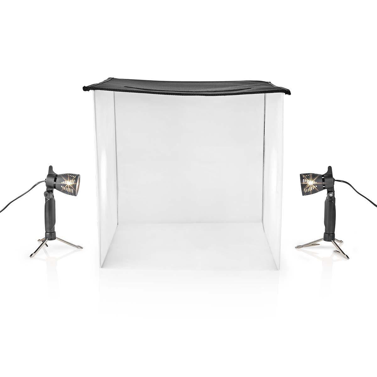 Nedis 60cm Photo Cube Portable Photo Studio Kit | 400 lm | Foldable | Backgrounds included | Travel bag included | Black