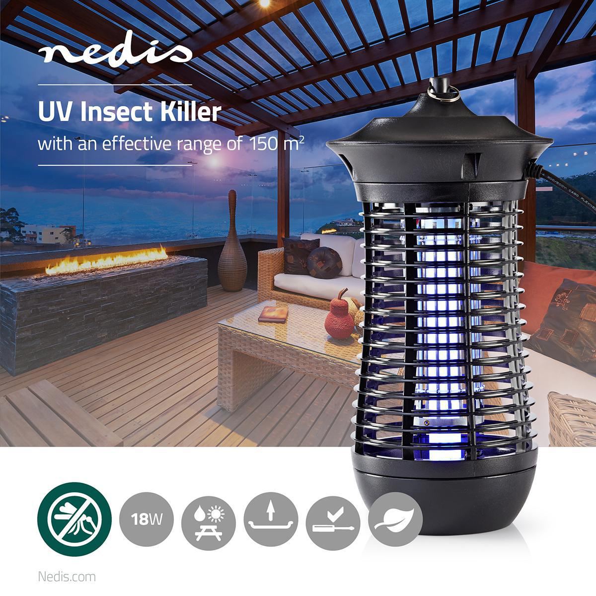 Nedis Insect Stop UV Light Trap Zapper Killer | 18 W | Effective range: 150 m² | Black