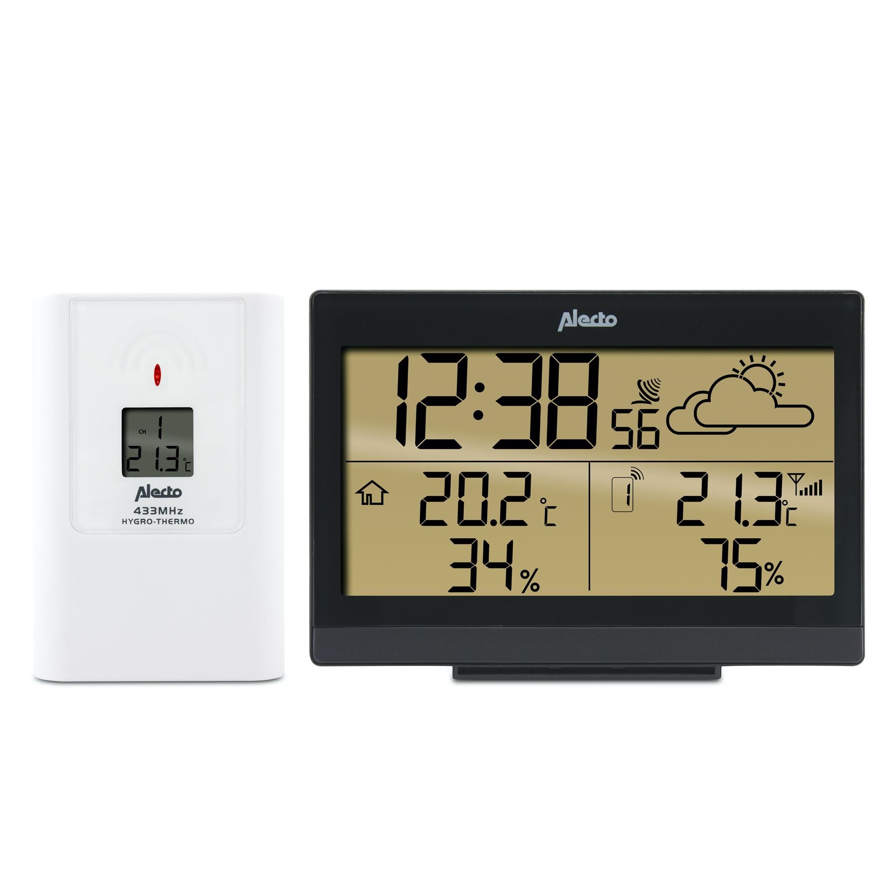 Alecto WS-2300 Indoor/Outdoor Wireless Weather Station, Temperature, Humidity, Forecast, Hygrometer & More - Black