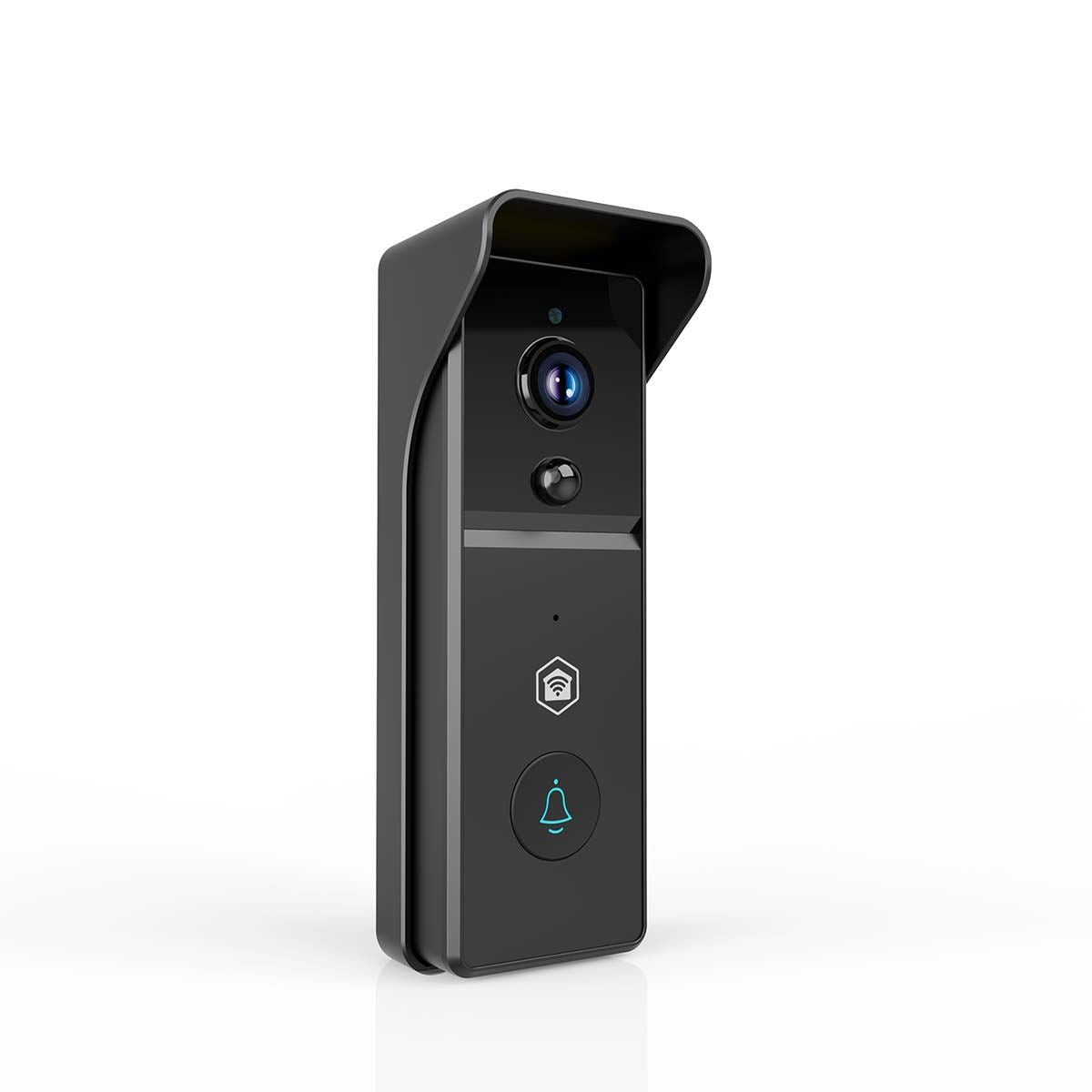 Nedis SmartLife Wireless Video Doorbell WiFi Camera, Battery Powered | 3MP Full HD 1296p | Cloud Storage (optional) / microSD (not included) | IP44 | With motion sensor | Night vision | Black