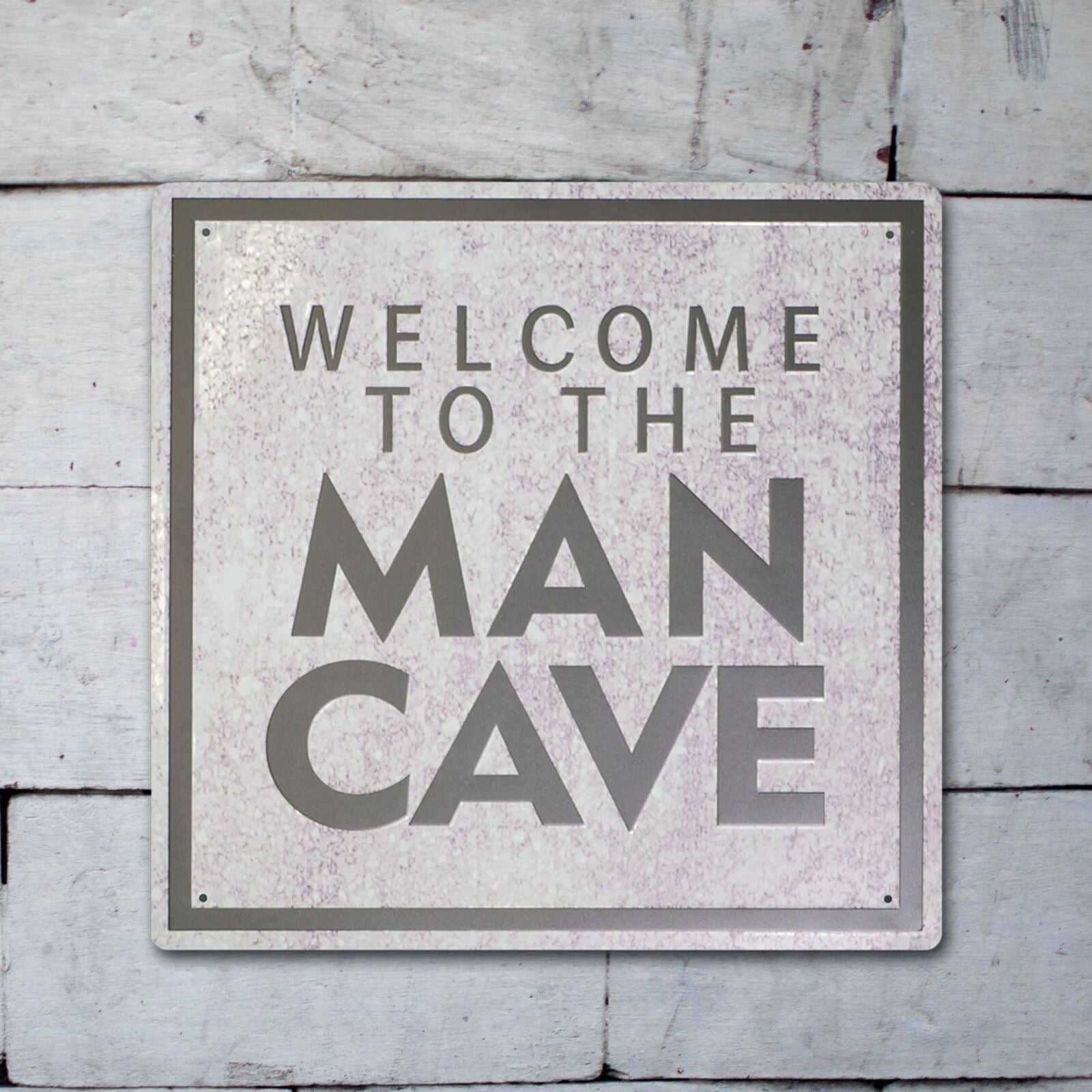 The Man Cave Project "Welcome to the Man Cave" Sign, 40x40cm Embossed Metal Wall Décor Plaque Poster for Pub Shed Bar Home Bedroom...