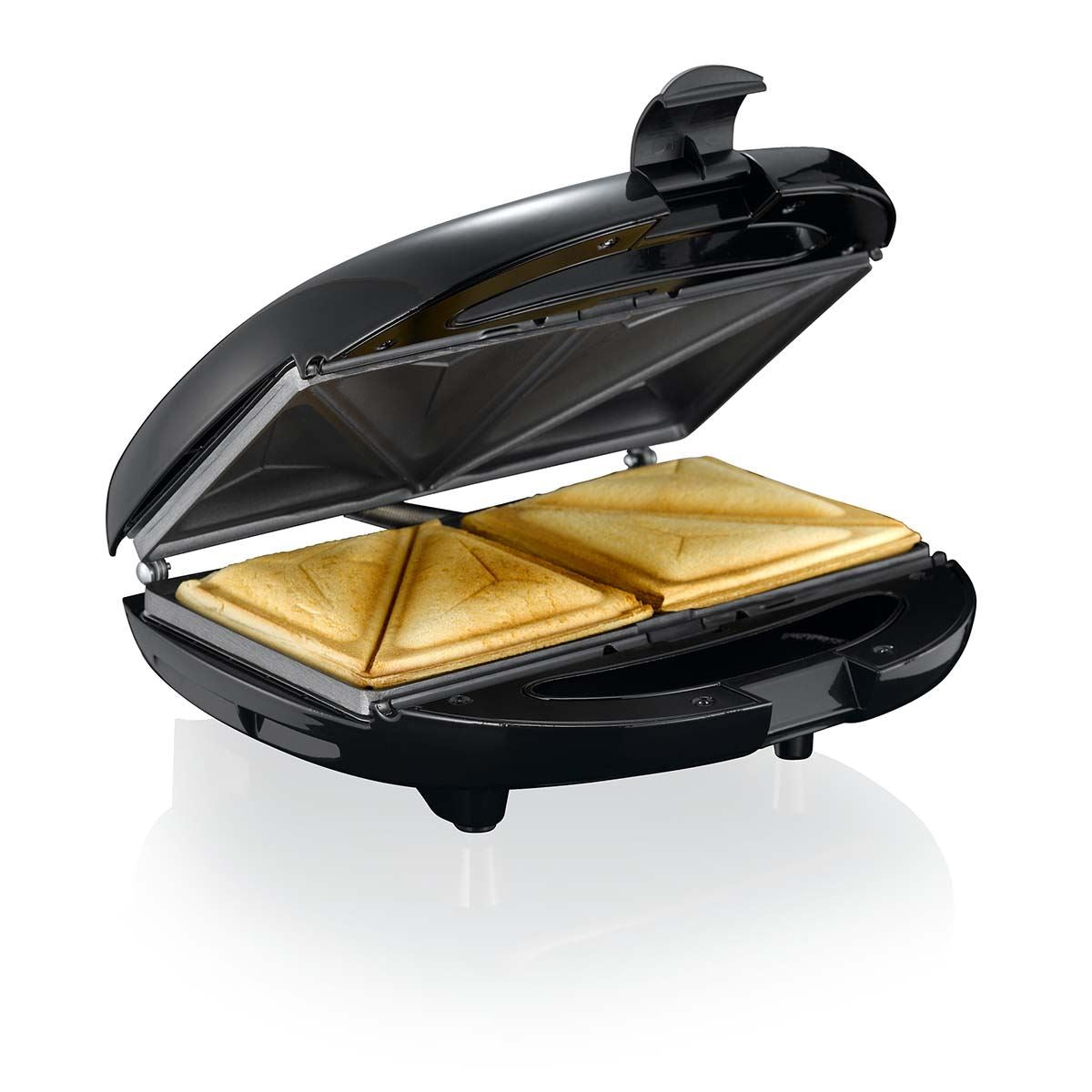 MELISSA Series Sandwich Maker - 3 Plate Sets for Paninis, Sandwiches, and Waffles, Nonstick Grill Plates, Cut-and-Seal, 850W Power, Black