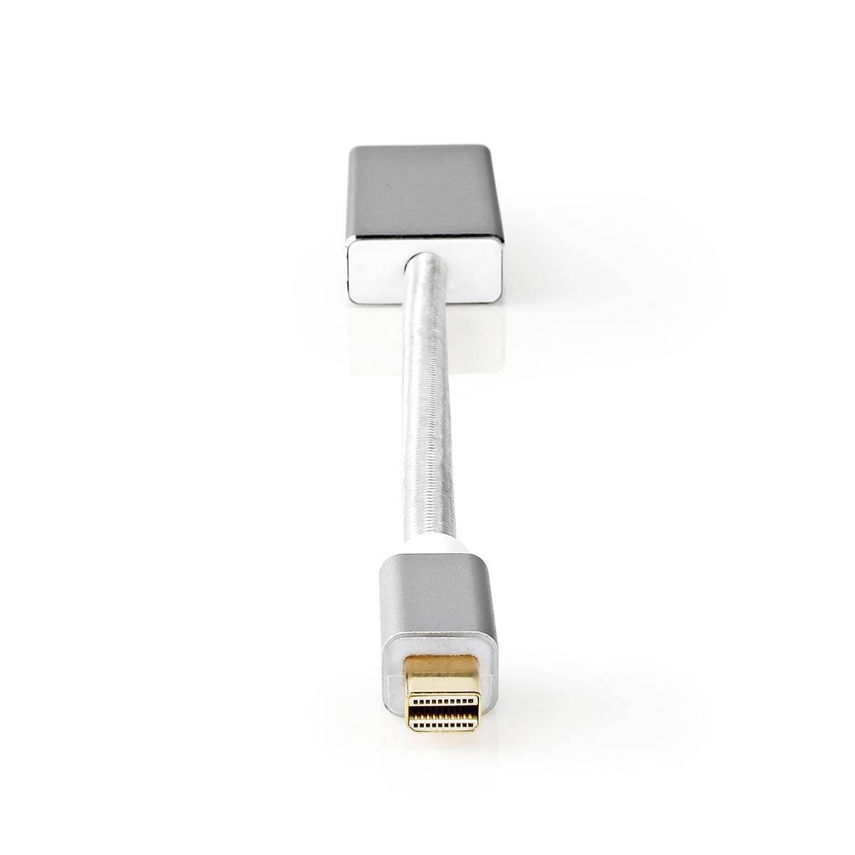 Nedis Mini DisplayPort Cable | DisplayPort 1.2 | Mini DisplayPort Male | DisplayPort Female | 21.6 Gbps | Gold Plated | 0.20 m | Round | Braided | Silver | Cover Window Box