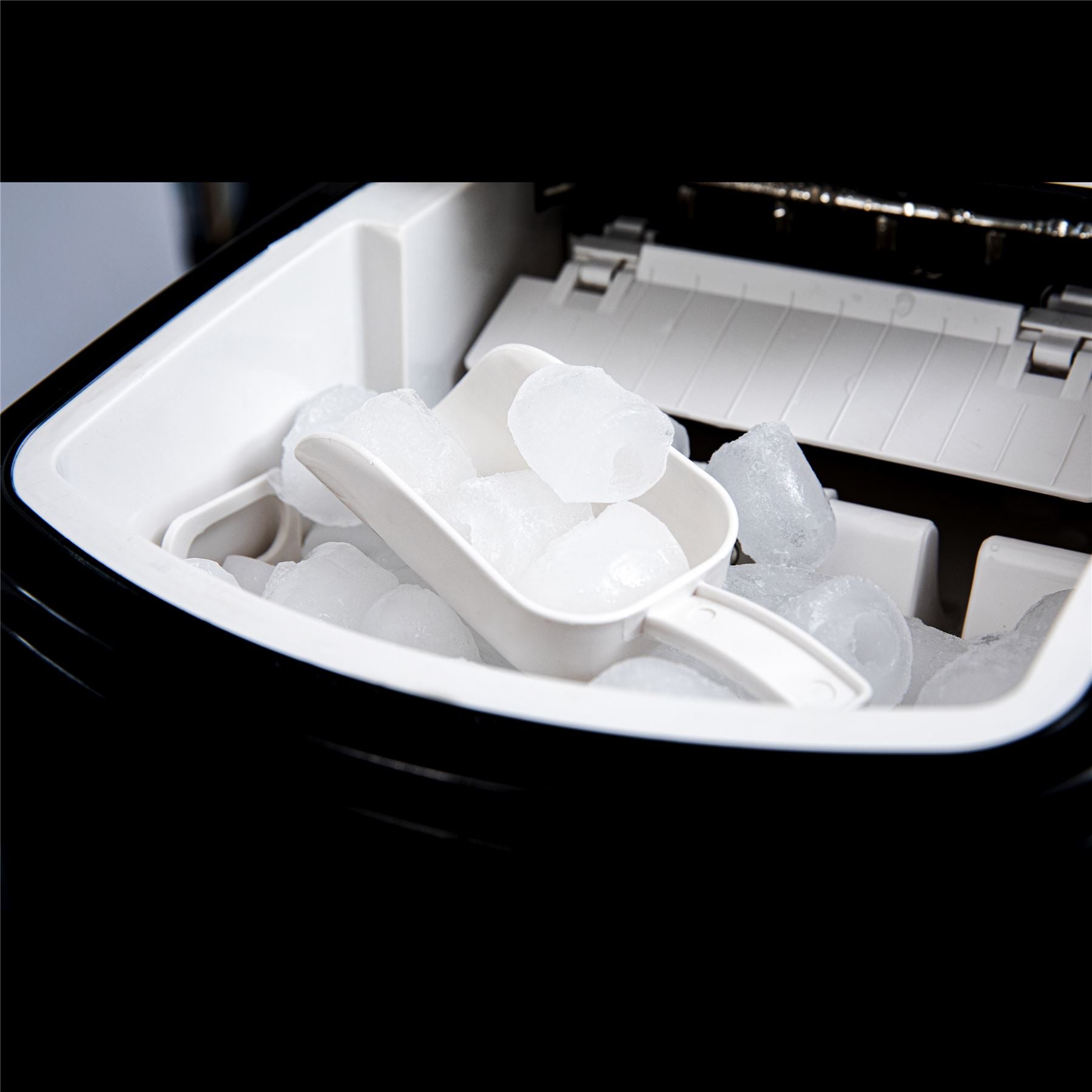 Gastronoma Ice Maker, 2 Sizes Cylindrical Ice Maker, Countertop Ice Machine, 12kg/Day, Self-Cleaning with Ice Scoop for Home//Kitchen/Office/RV - Black