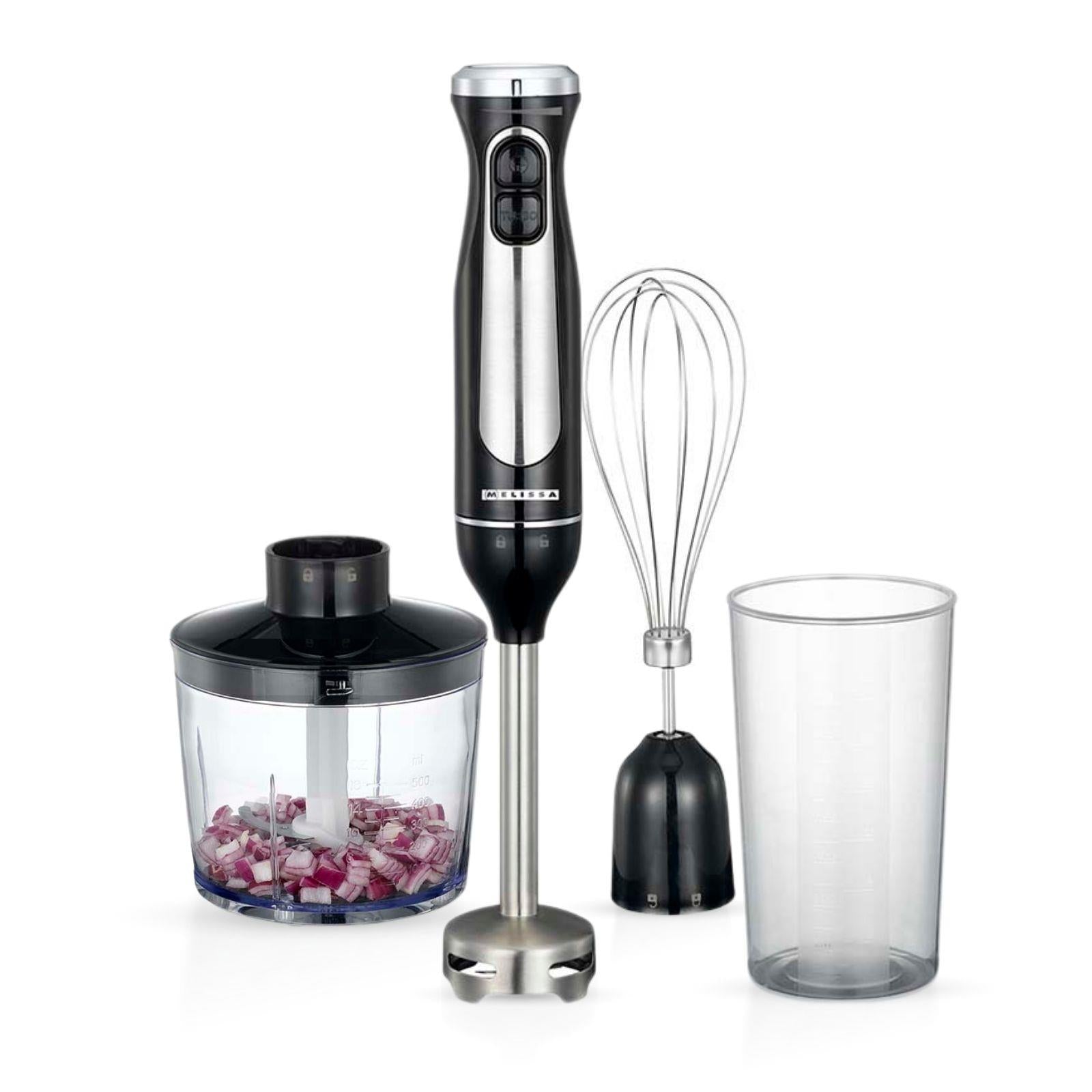 MELISSA 600W Hand Blender, Handheld Stick Immersion Mixer with Stainless Steel Blades, Ideal for Smoothies Shakes Baby Food Soup Purees & Sauces