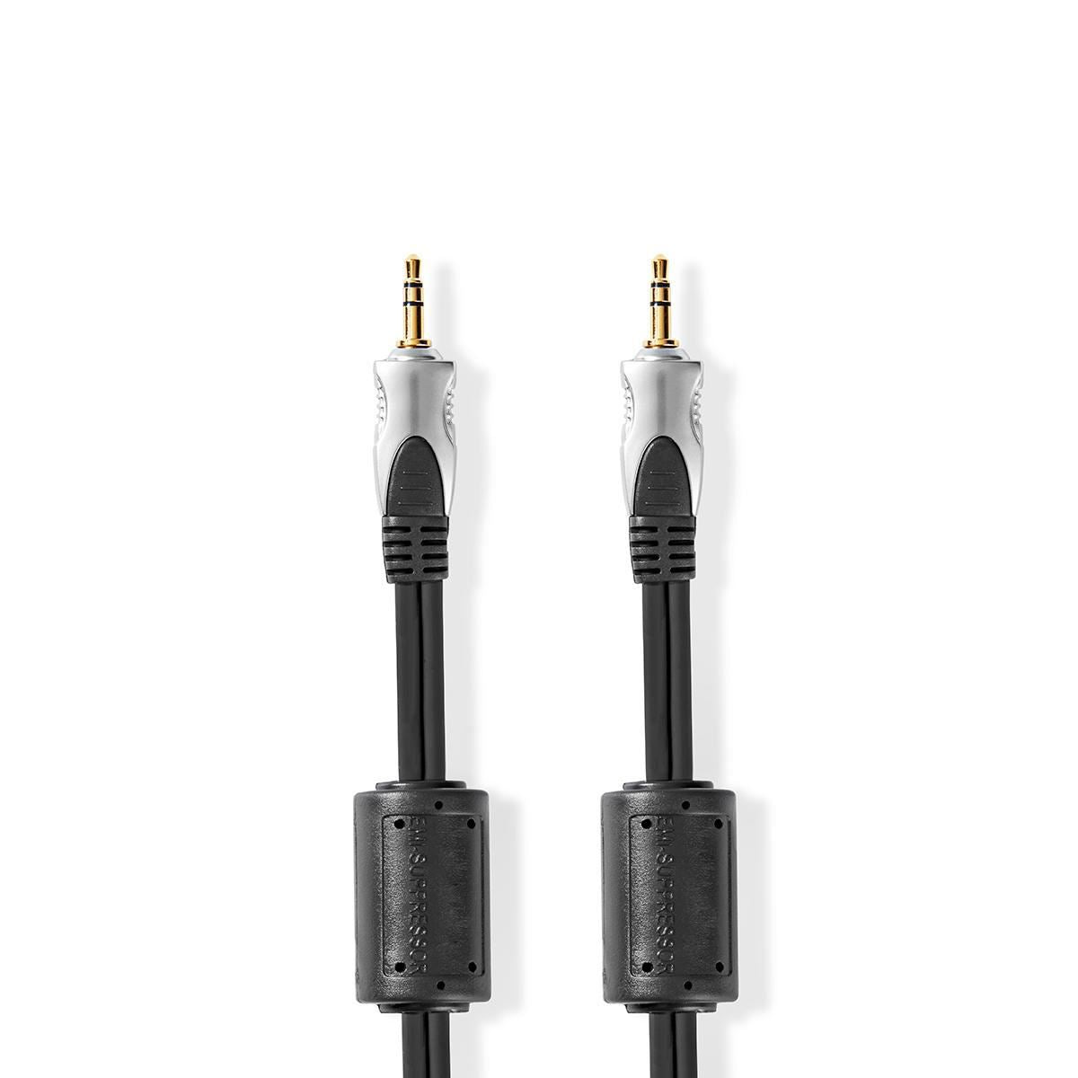 Nedis Stereo Audio Cable | 3.5 mm Male | 3.5 mm Male | Gold Plated | 5.00 m | Round | Anthracite | Clamshell