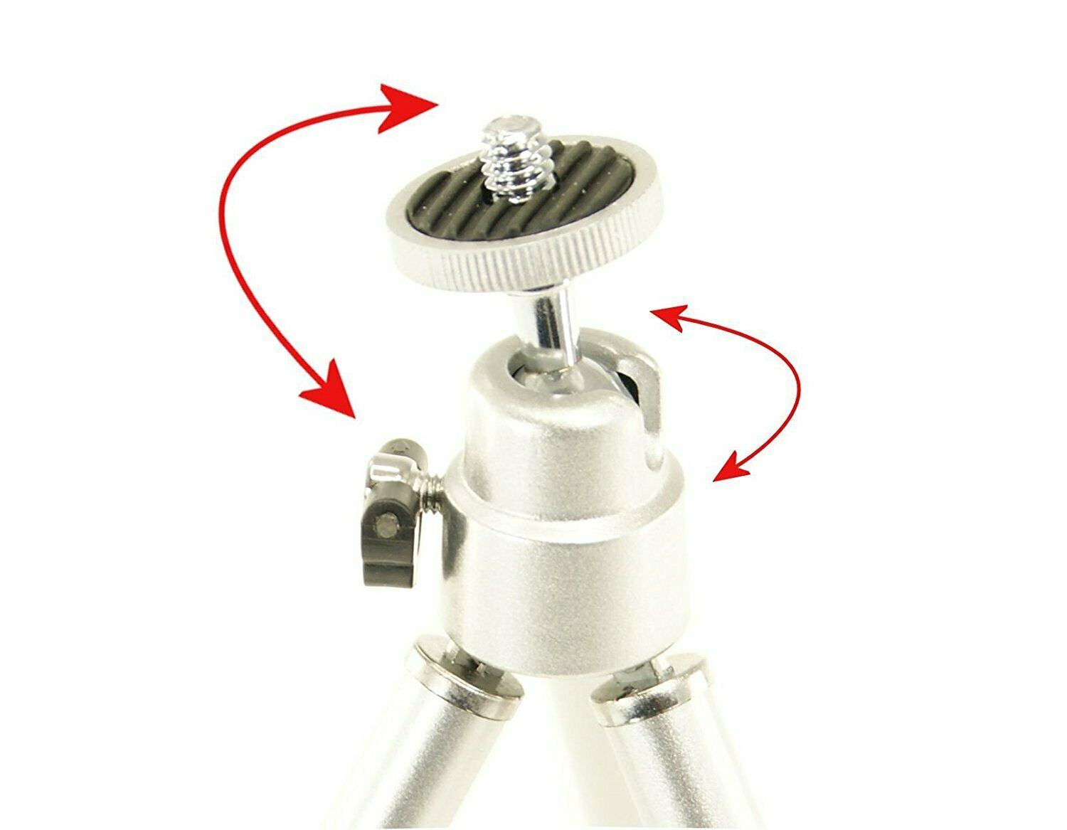 Ex-Pro TRA-0303 Mini Metal Tripod with Ball Tilt Head, Silver