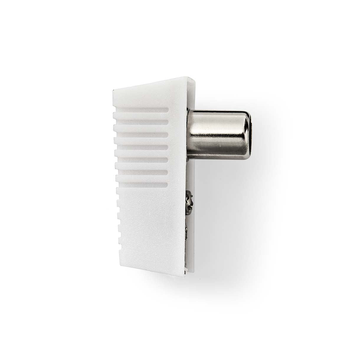 Nedis IEC (Coax) Connector | Angled | Male | Nickel Plated | 75 Ohm | Screw | Cable input diameter: 7.0 mm | Metal / PVC | White | 2 pcs | Box