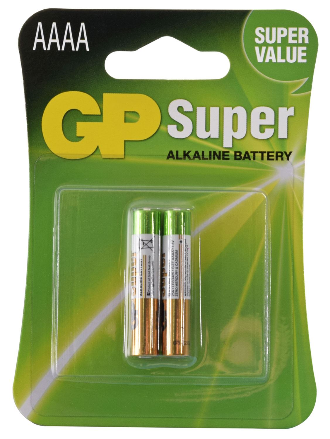 Gp AAAA Battery Alkaline 1.5V - 2 Pack