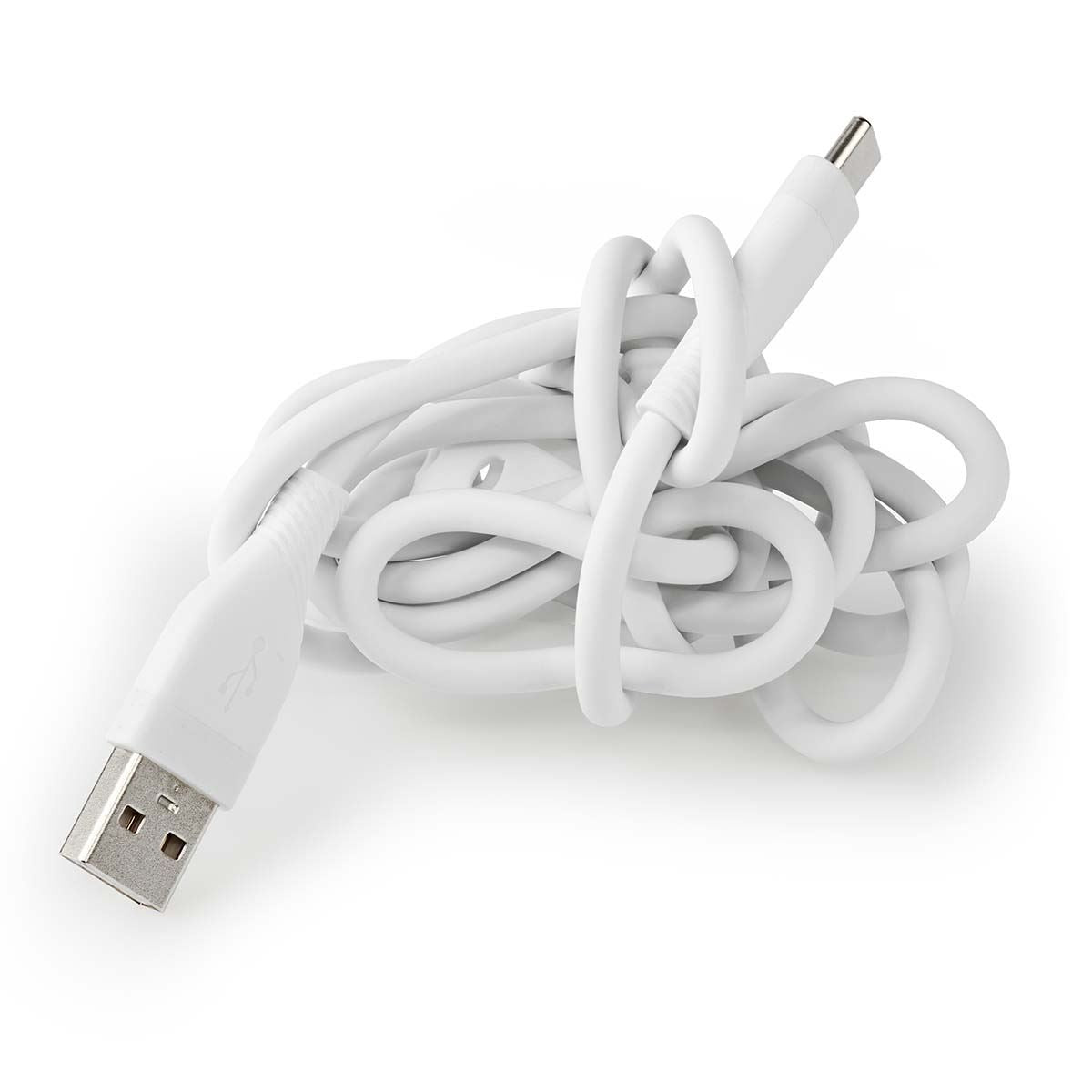 Nedis USB Cable | USB 2.0 | USB-A Male | USB-C™ Male | 15 W | 480 Mbps | Nickel Plated | 1.50 m | Round | Silicone | White | Box