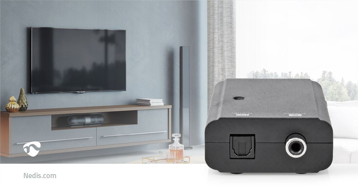 Nedis Digital Audio Converter | 1-way | Connection input: 1x S/PDIF to Connection output: TosLink Female | Manual | Black