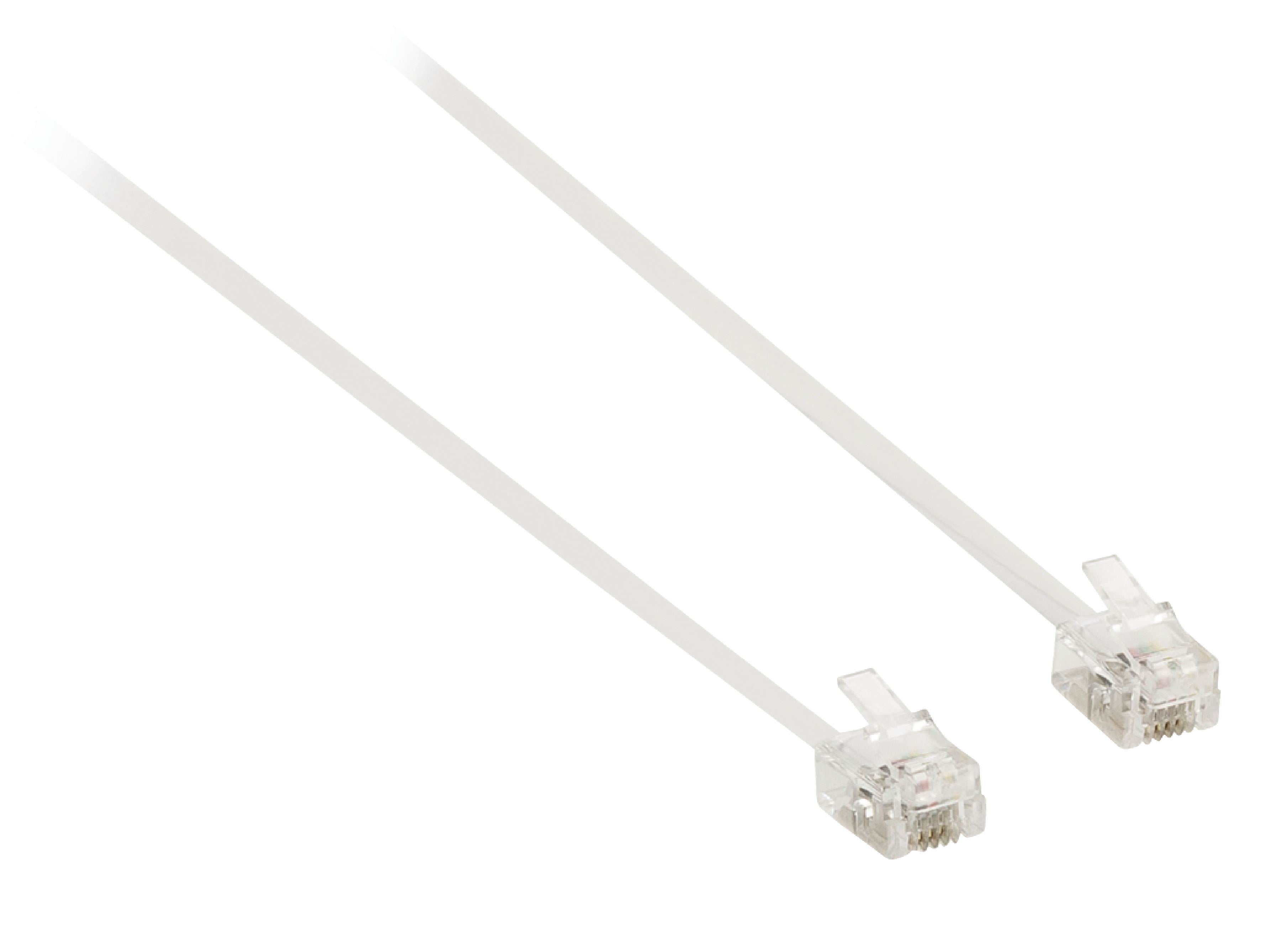 Ex-Pro 20m RJ11 to RJ11 Modem Cable - White
