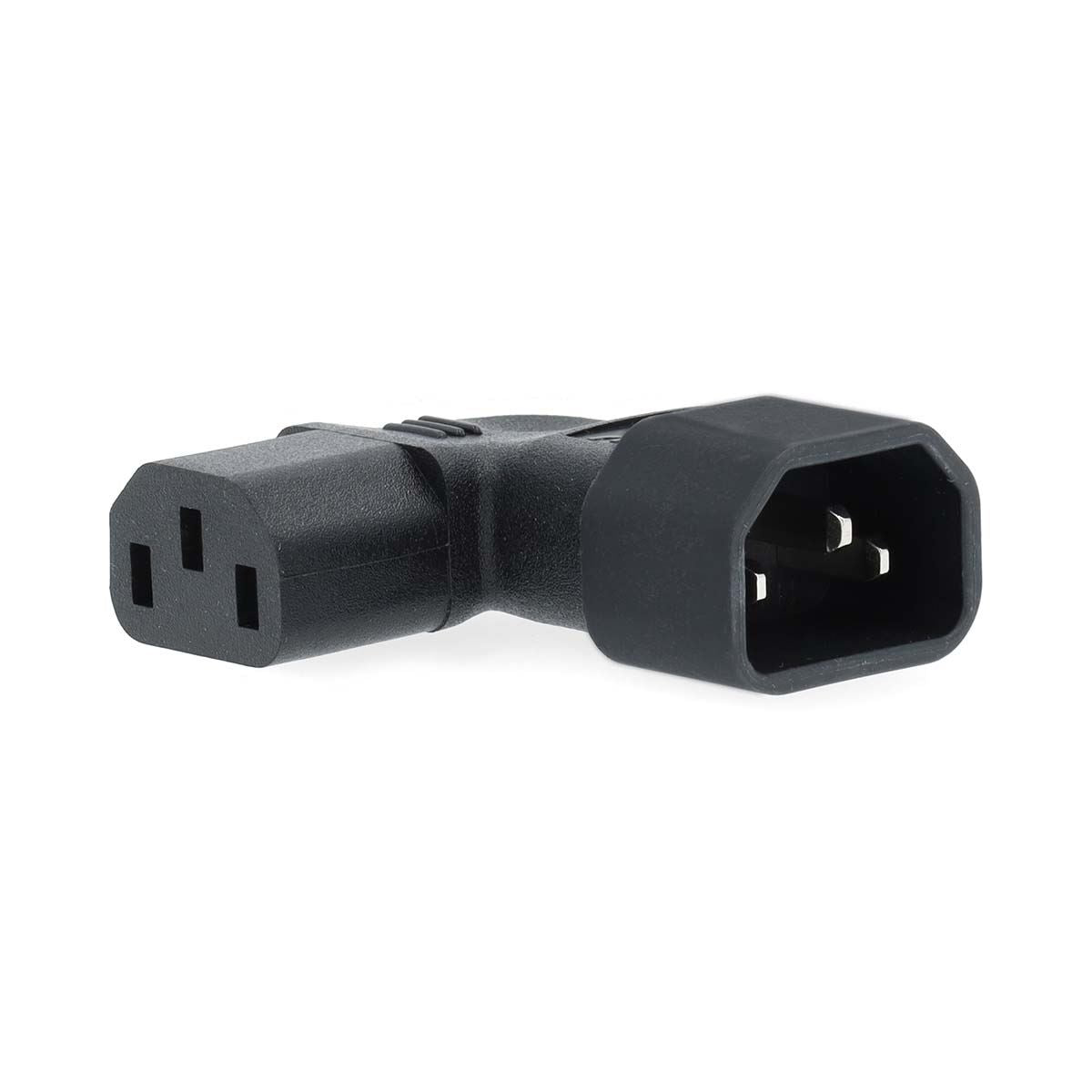 Nedis Extension Plug | IEC-320-C13 | IEC-320-C14 | Angled Left | Nickel Plated | PVC | Black | Box | 1 pcs
