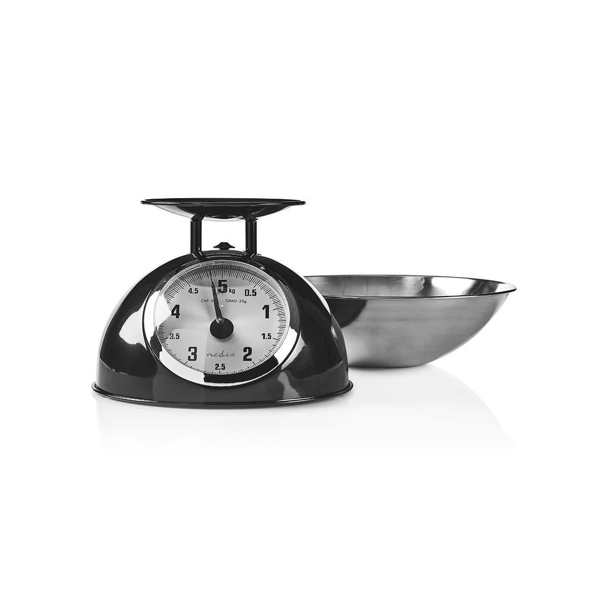 Nedis Retro Traditional Vintage Metal Mechanical Weight Baking 5kg Kitchen Scale Black