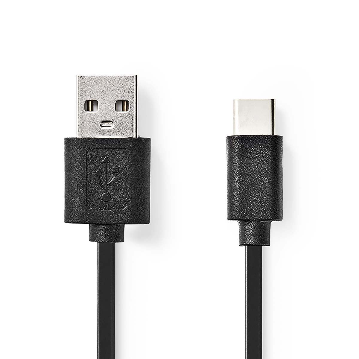Nedis USB Cable | USB 2.0 | USB-A Male | USB-C™ Male | 15 W | 480 Mbps | Nickel Plated | 0.10 m | Round | PVC | Black | Blister