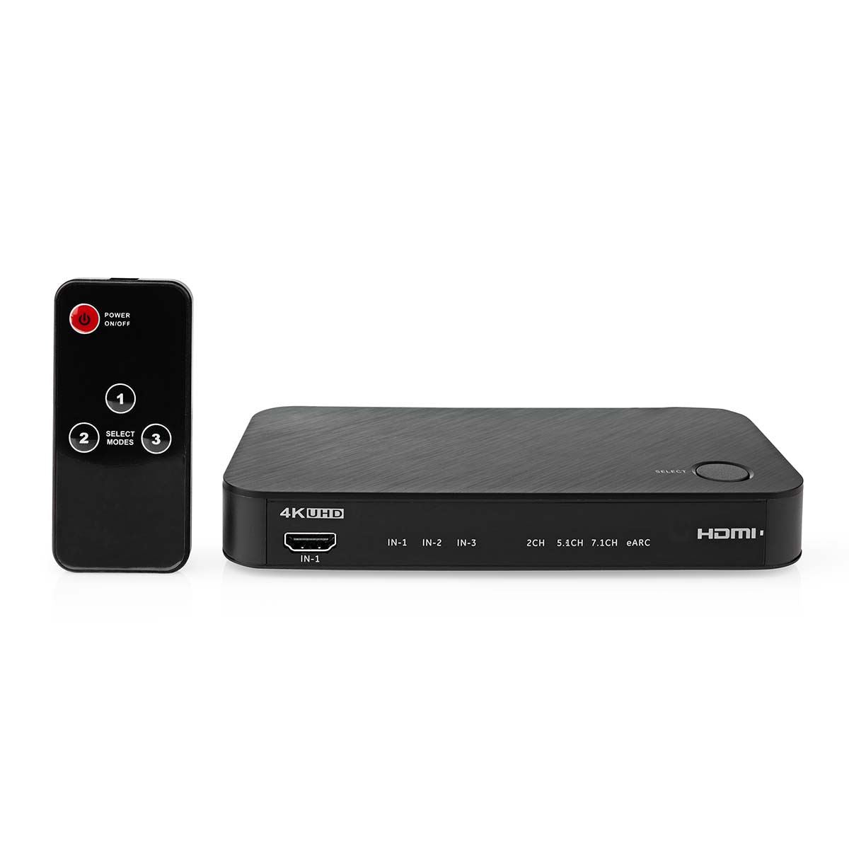 Nedis Digital Audio Converter | 2-way | Connection input: DC Power / 3x HDMI™ Input to Connection output: 1x 3.5 mm / 1x TosLink / 2x HDMI™ Output | Automatic / Push Button | Anthracite