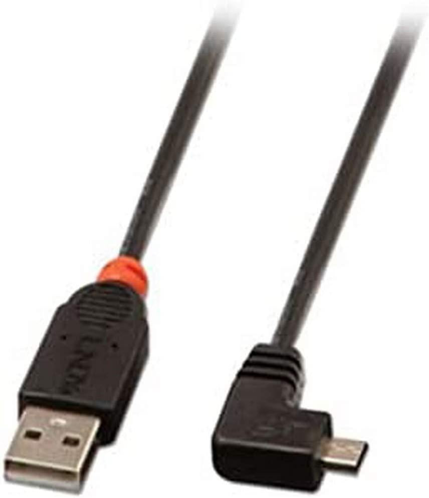 LINDY 0.5m USB Micro-B Cable. 90 Degree Right Angle