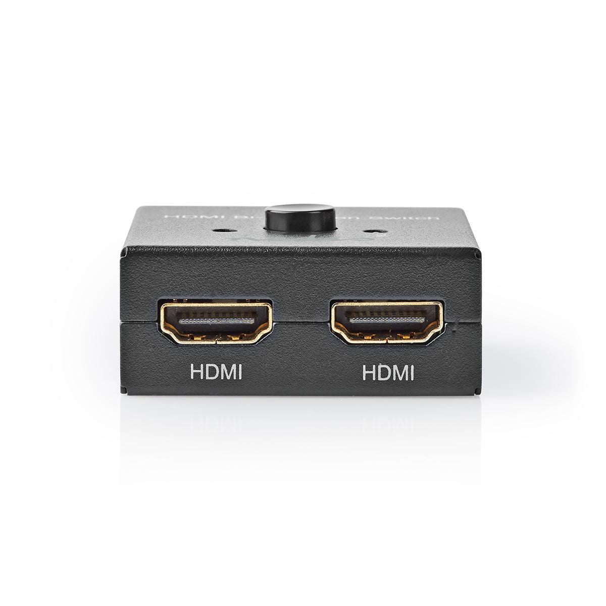 Nedis HDMI™ Switch | 3 port(s) | 1x HDMI™ Input / 2x HDMI™ Input | 1x HDMI™ Output / 2x HDMI™ Output | 4K@60Hz | 6 Gbps | Metal | Anthracite