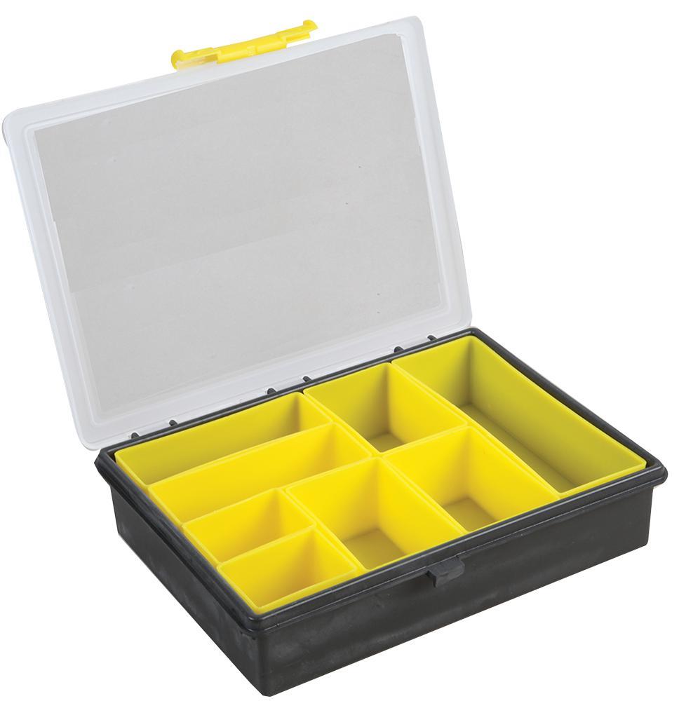 8 Compartment Organiser Storage Case Box with Removable Trays - 55mm x 240mm x 195mm, Craft, Screws, Nails, Nut Bolt