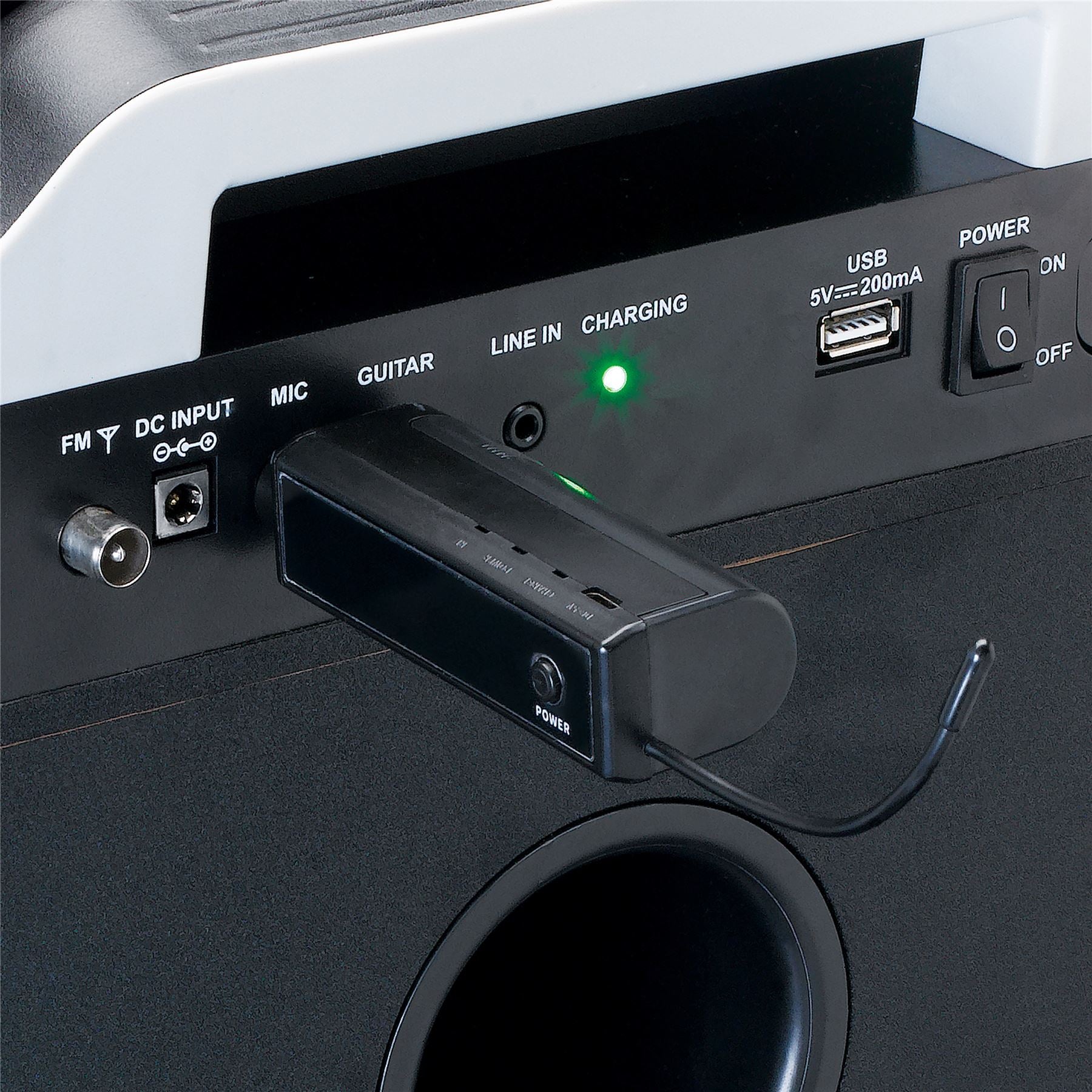 Lenco Wireless Microphone for PA / Karaoke | 6.35mm Connection | Battery Powered Receiver