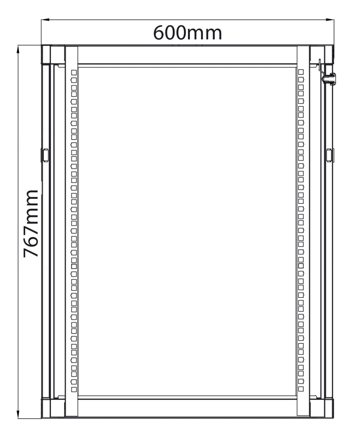 Adastra 19" Rack Cabinet with Glass Door 15U x 600mm Deep