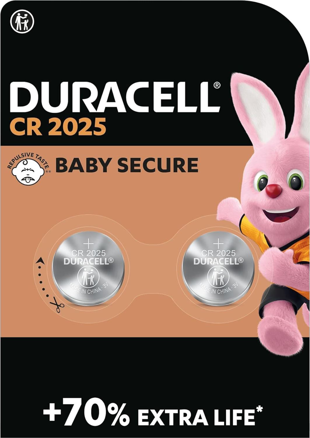 Duracell CR2025 Battery Lithium Coin Cell - 2 Pack