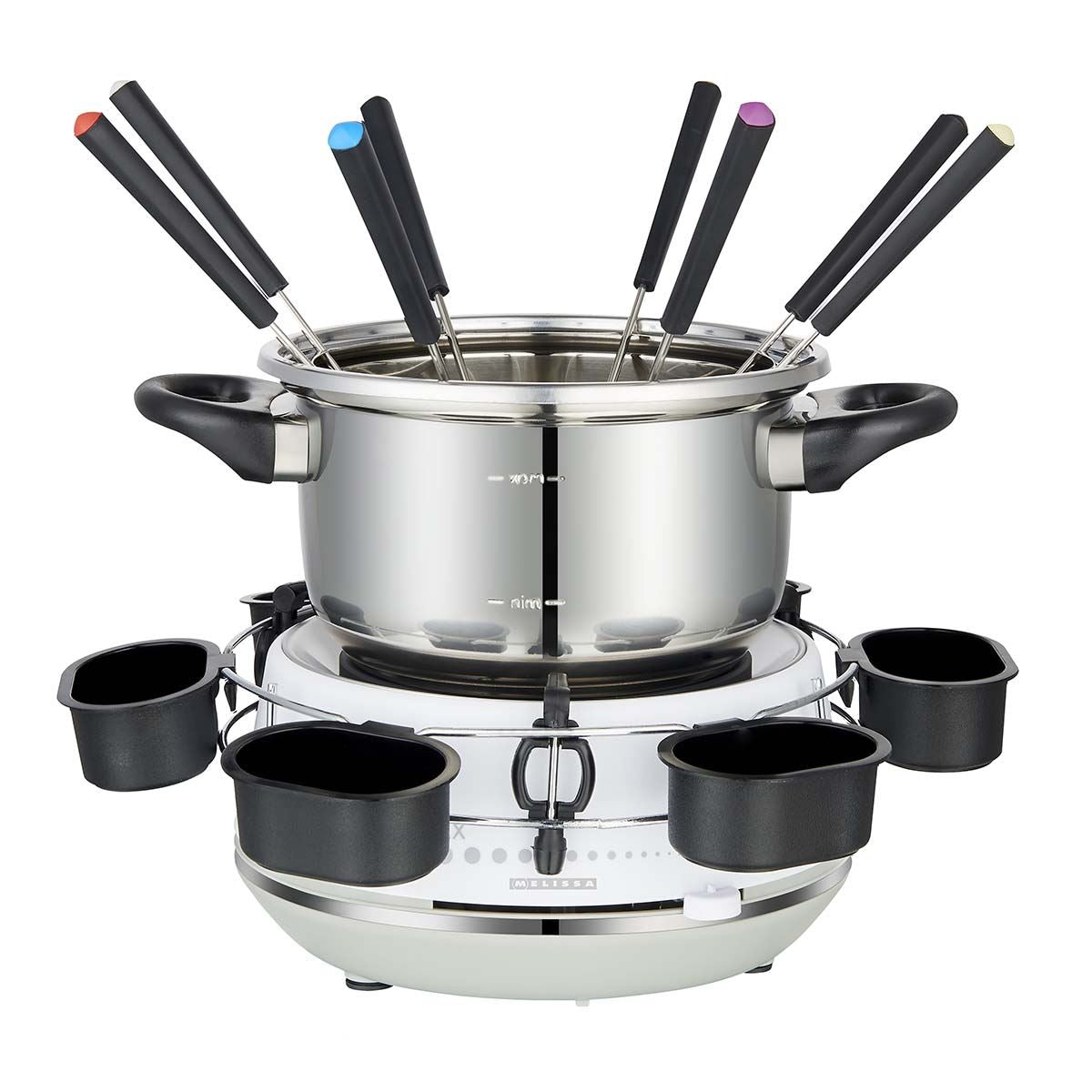 MELISSA 2L Electric Fondue Set with 8 Forks and Adjustable Temperature