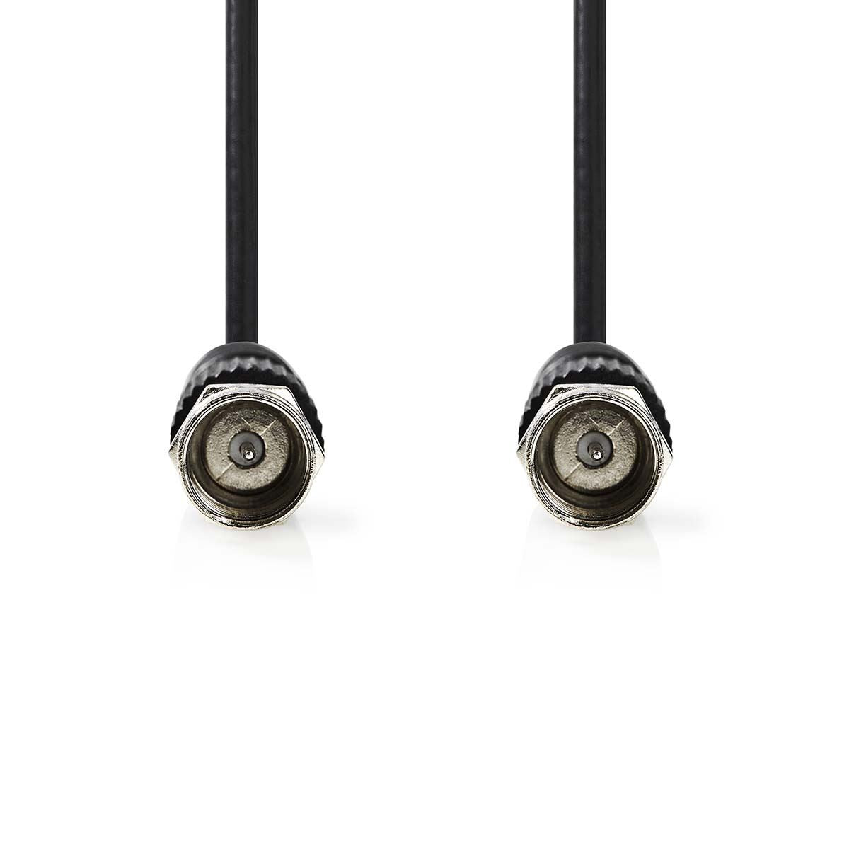 Nedis Satellite & Antenna Cable | F Male | F Male | Nickel Plated | 75 Ohm | Double Shielded | 1.50 m | Round | PVC | Black | Label