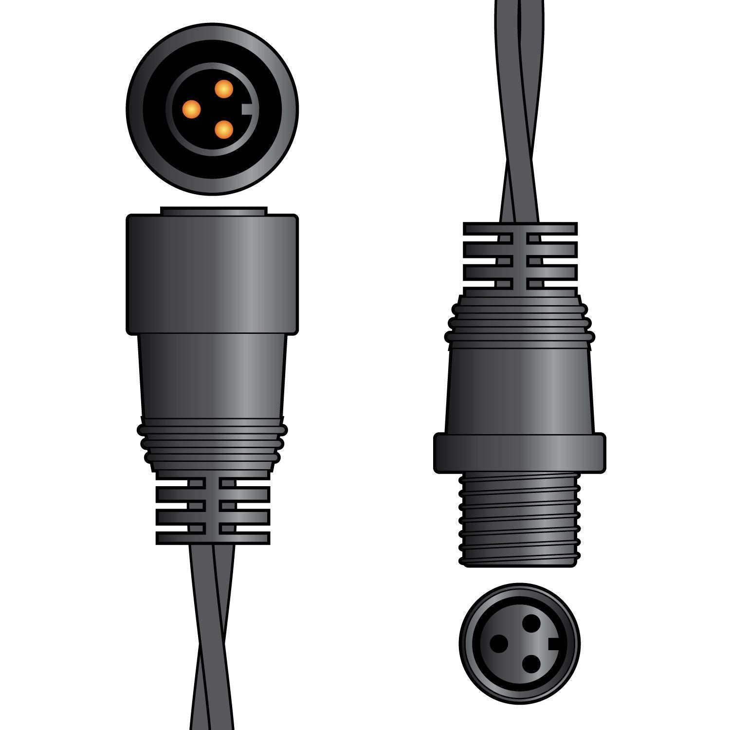 Lyyt Heavy Duty Lyyt-Link Outdoor String Light Rubber Extension Cable 5m (3 Pin)