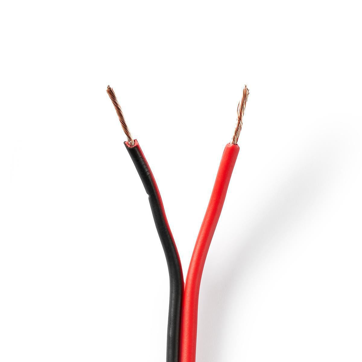Nedis Speaker Cable | 2 x 0.75 mm² | CCA | 100.0 m | Round | PVC | Black / Red | Wrap