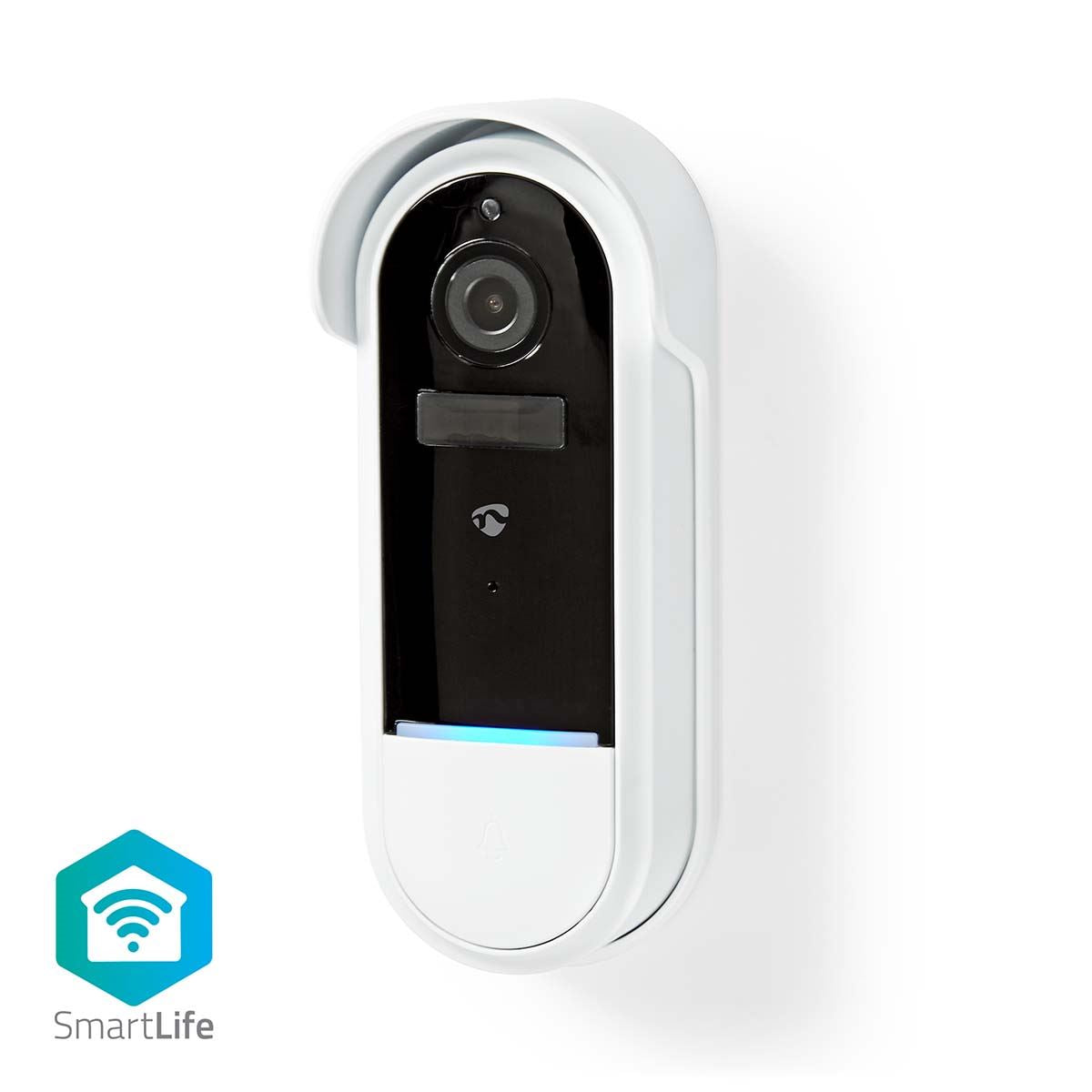 Nedis SmartLife Wireless Video Doorbell WiFi Camera 1080P HD Smart Video Doorbell with Camera Battery Operated PIR Motion Detection Night Vision 2-Way Audio Support SD Card & Cloud Storage