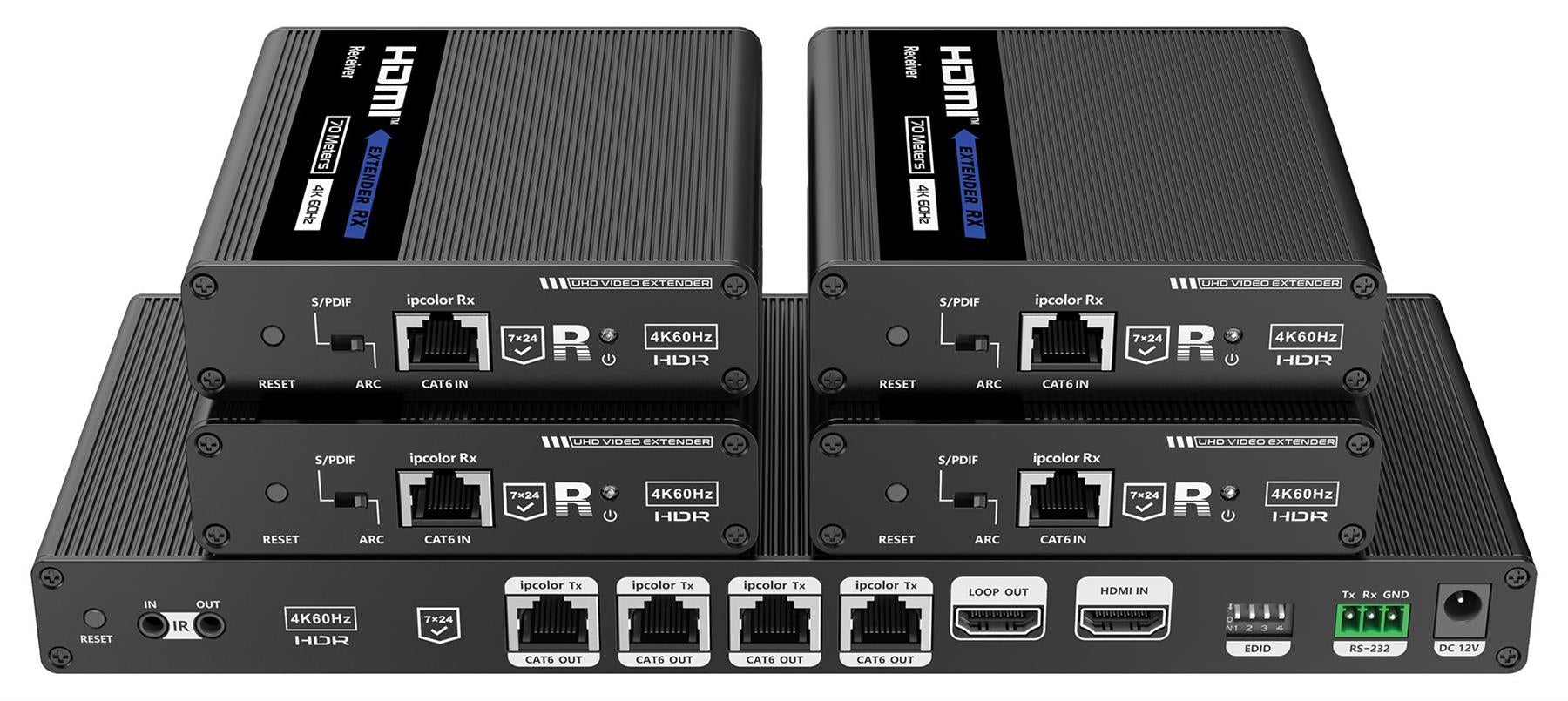 HDMI Distributor 4 Port HDMI Splitter 1x4 4K 60Hz HDMI Video Splitter 1 In 4 out