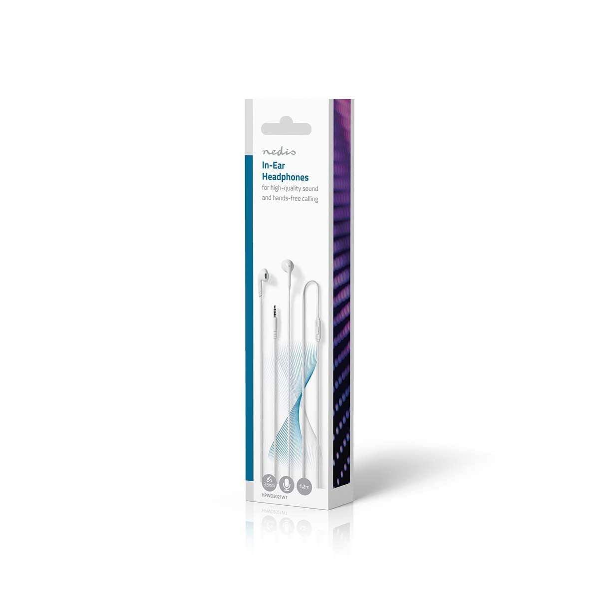 Nedis Wired In-Ear Headphones, 13mm Drivers for Enhanced Sound Balance & Clear Audio Quality, Built-In Microphone for Hands-Free Calling, 1.2m Flat Cable with 3.5mm Plug