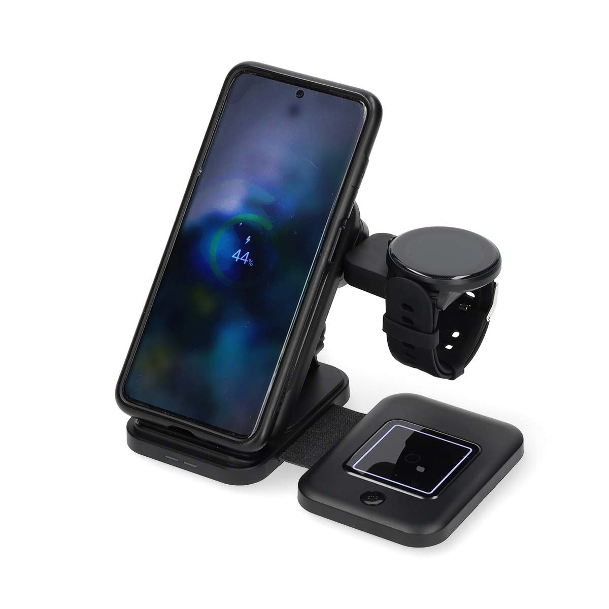 Nedis Wireless Charger | 3-in-1 | 15 W | LED-indicator in use | Including cable | USB-A / USB-C™ | 1.00 m