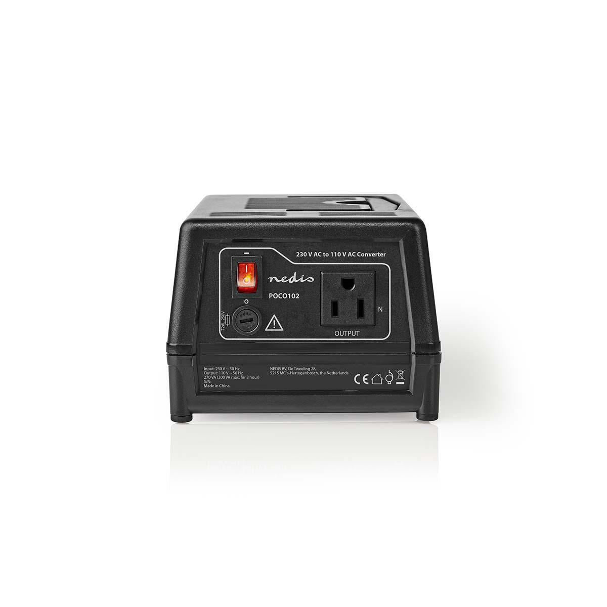 Nedis Power Converter | Mains Powered | 230 V AC 50 Hz | 270 W | Euro Plug with earth contact | Black