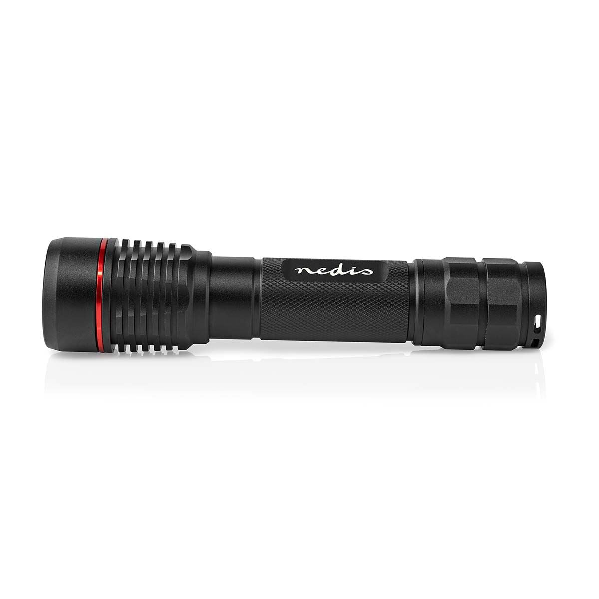Nedis LED Torch, Rechargeable 1000 Lumen Flashlight with Adjustable Focus Beam, USB-C Charging, IPX7 Water-Resistant, 200m Beam, 2h Runtime