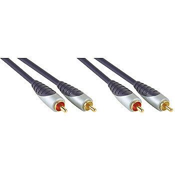 Bandridge 5m Amplifier 2x RCA Male -  2 x RCA Male OFC Phono Cable