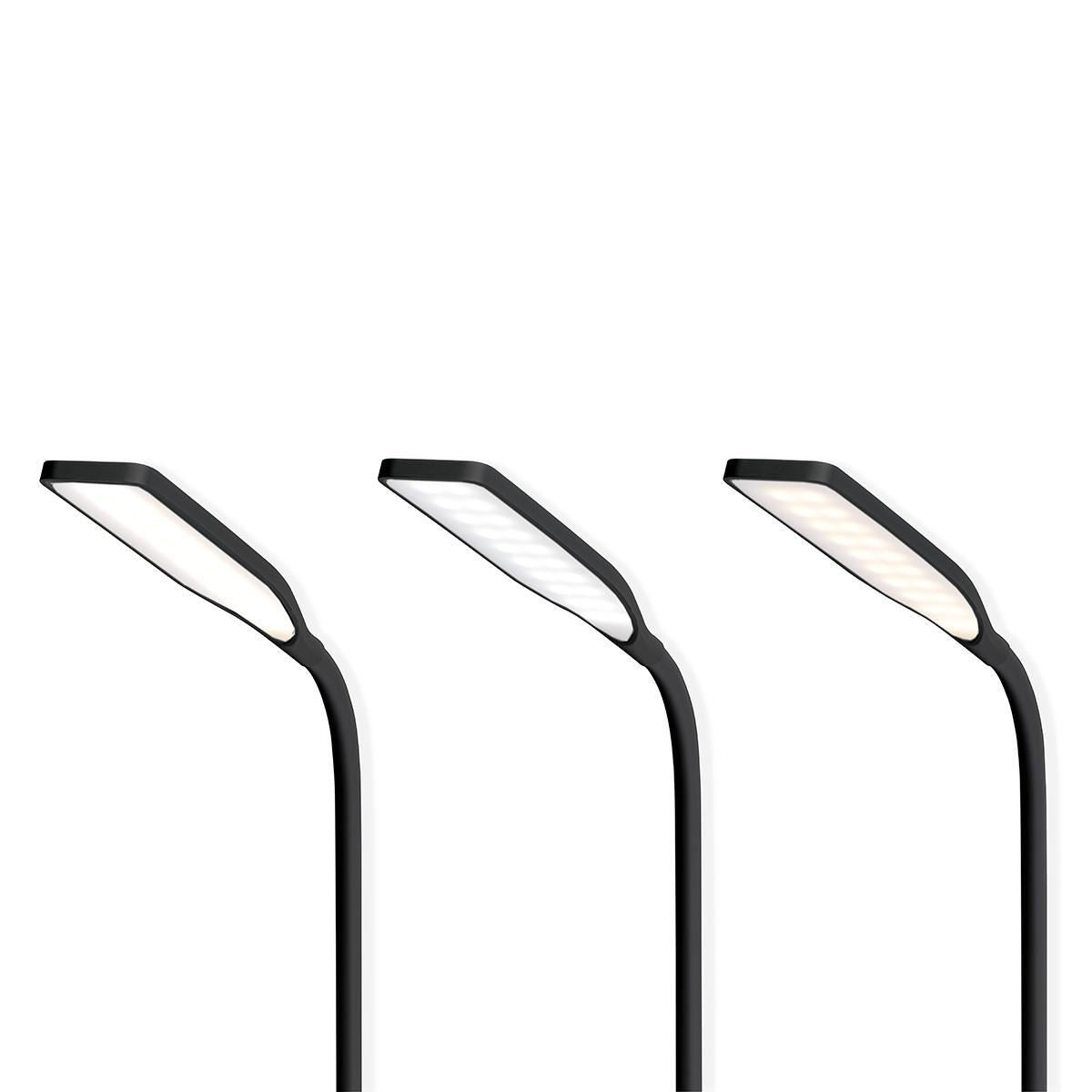 Nedis LED Desk Lamp with Fast Wireless Charger for Qi-Enabled Device, Table Lamp with 3 Colour Temperatures, Brightness Levels, Adjustable Gooseneck, 40 Minute Timer - Black